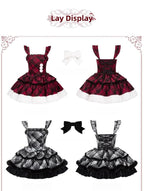 Snow Night Serenade - Fluffy Plaid Kawaii Lolita JSK, Reversible Cape and Accessories - image 28