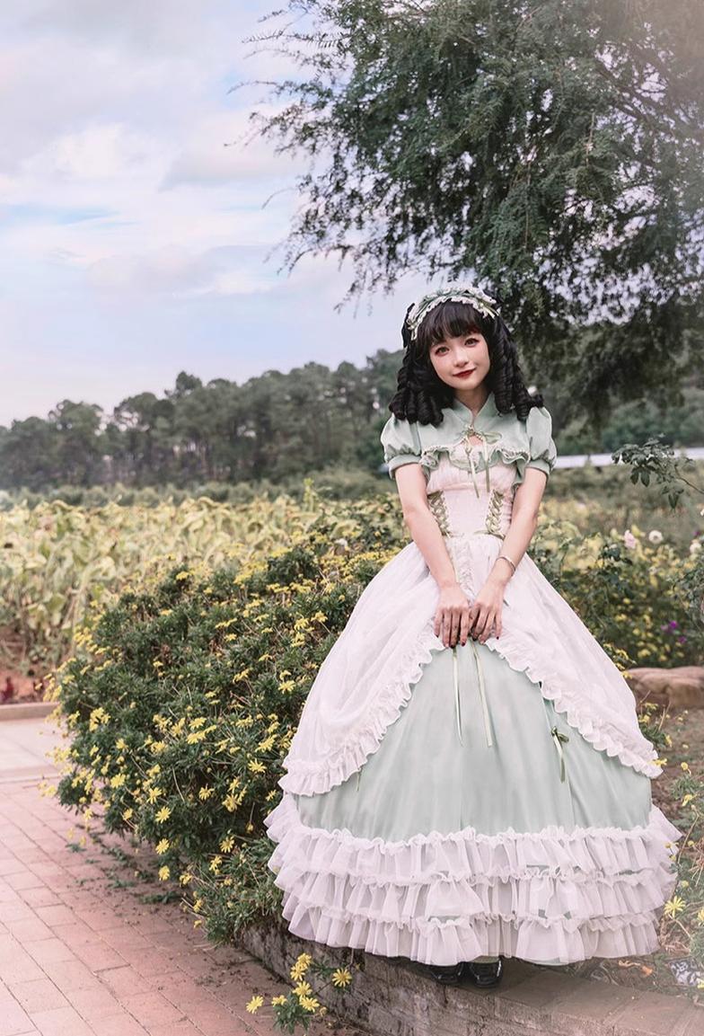 Toting Basil Plus Size Wedding Lolita Green Bridal JSK - image 10