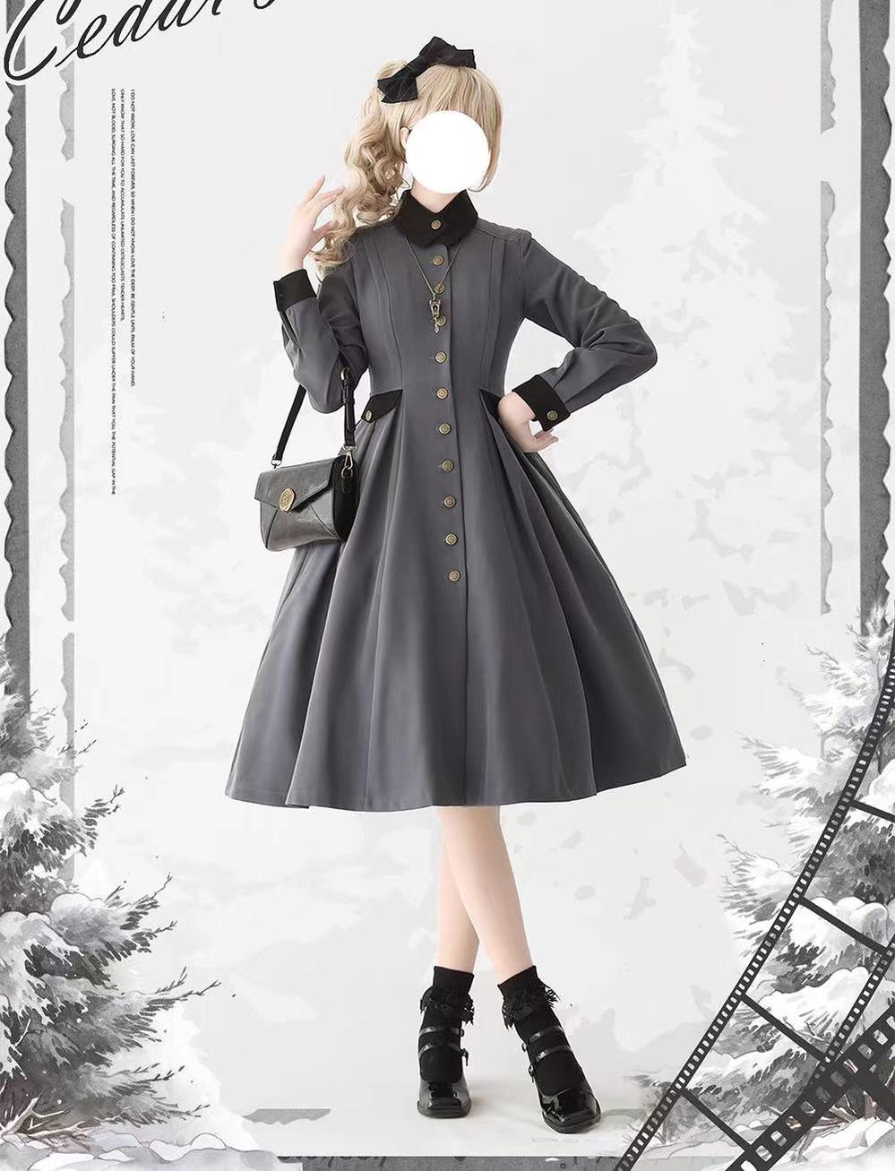 Classic Full Cardigan - Elegant Winter Lolita Coat Dress - image 6