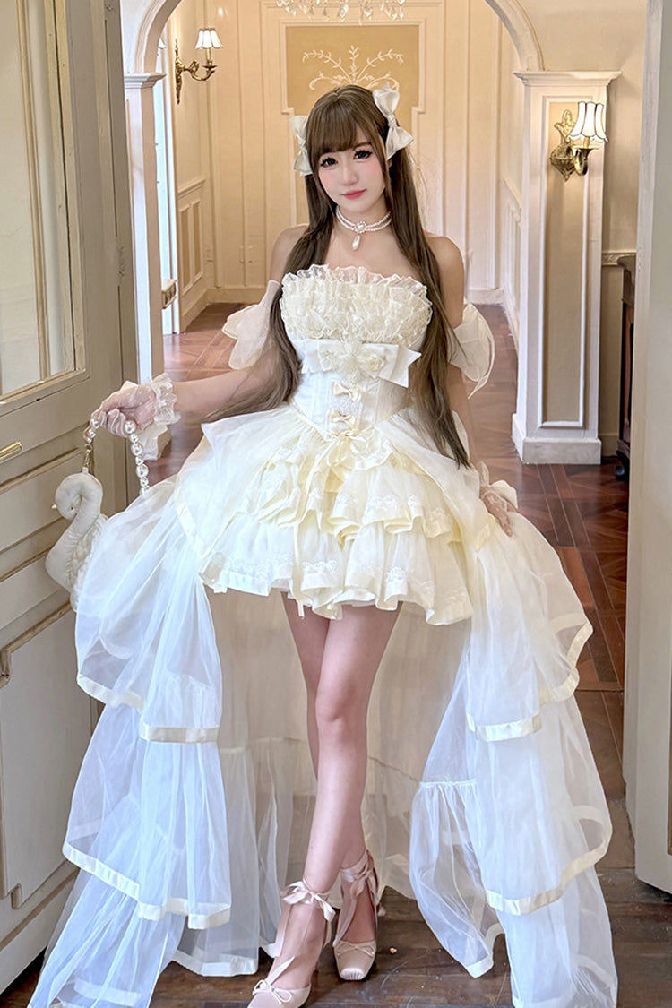 Beige Mousse Love Song Ballet Lolita Short Dress Set - image 6