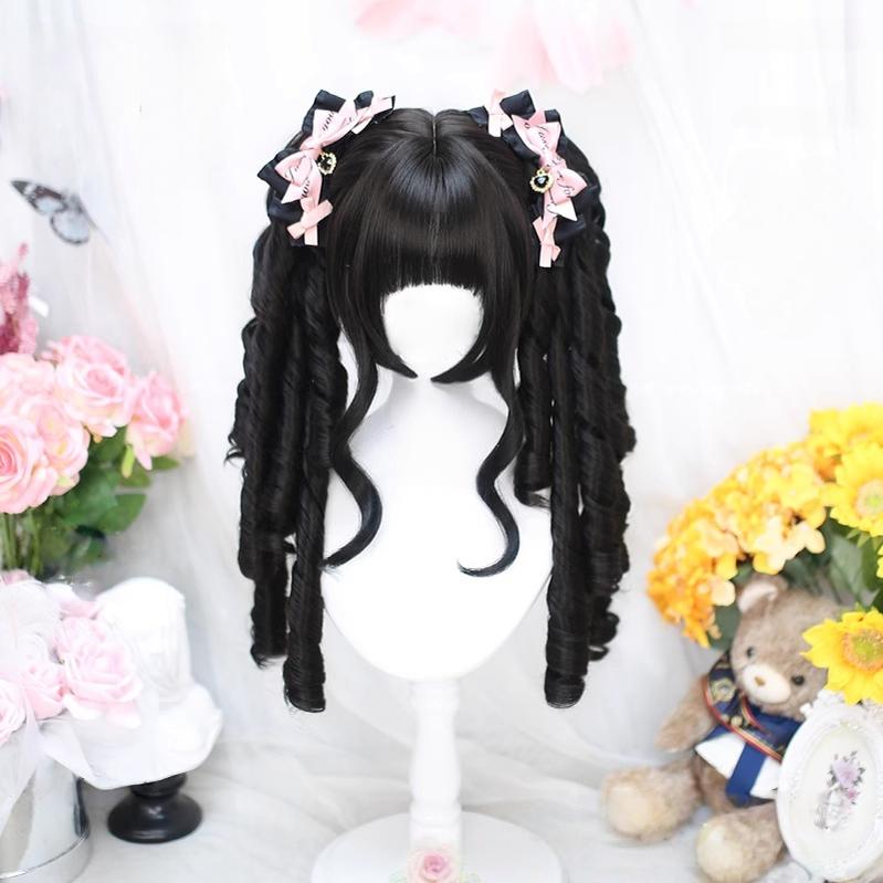 Retro Lolita Wig, Detachable Roman Curl Ponytails - image 2