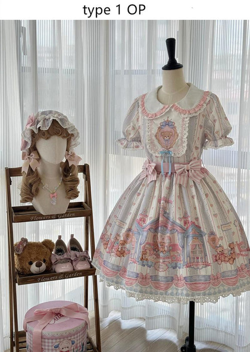 Barbie Bear - Sweet Lolita Bear Print JSK and OP and Accessories - image 32