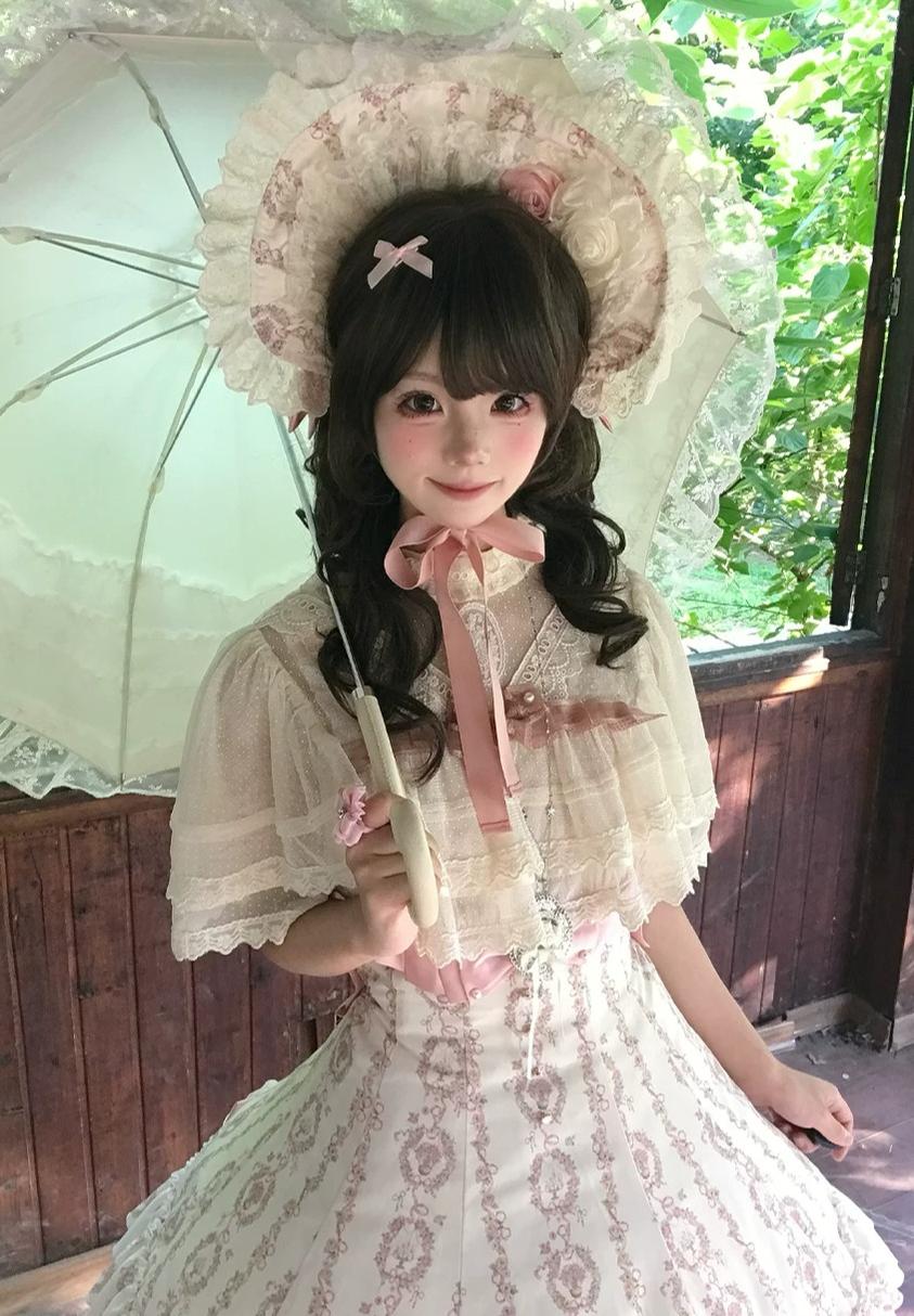 Whispers of Blossoms & Candlelight - Sweet Lolita Floral Printed JSK Dress with Bows and Accessories - image 24