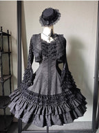 Six-Panel Gothic Lolita JSK Dress with Tiered Ruffles - image 20