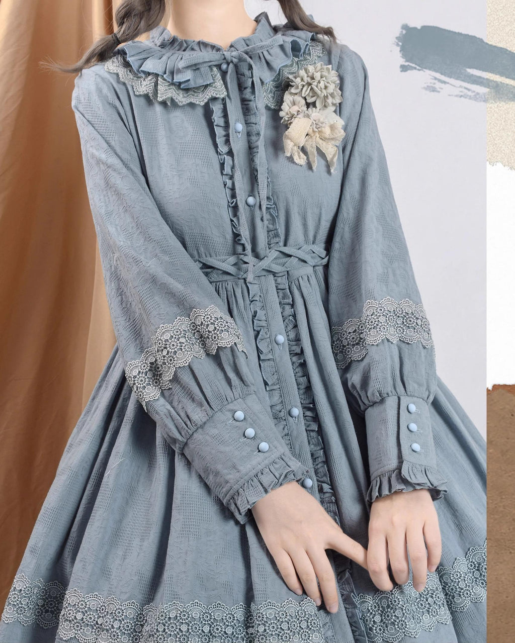 The Spring - Cotton Lolita OP Dress with Long Sleeve - image 5