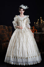 Champagne Palace Classic Victorian Lolita Puff-Sleeve Dress - image 8