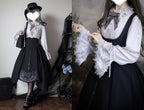 Witch Notes - Gothic Lolita Embroidered Dress Suit, Cross and Rose Print - image 13