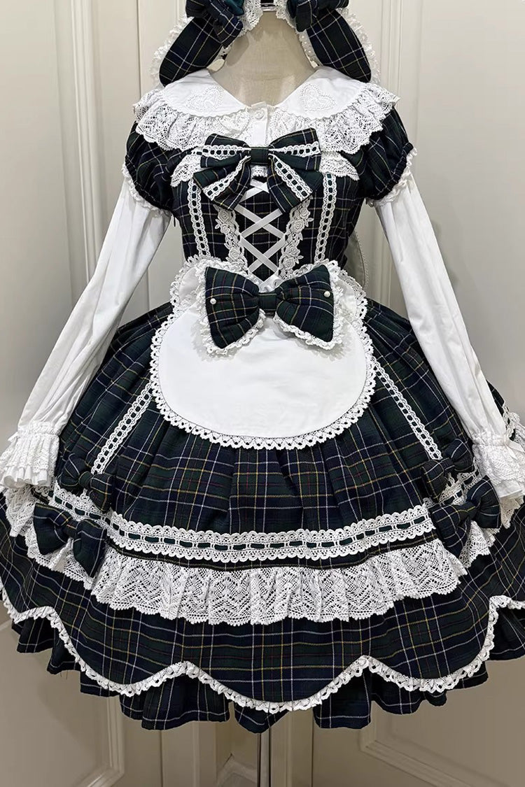 Gingham Petal Bunny - Sweet Lolita OP Dress in Green - image 15