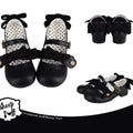 Bear Room - Sweet Lolita Shoes Double Bow Round Toe Flat Shoes - image 14