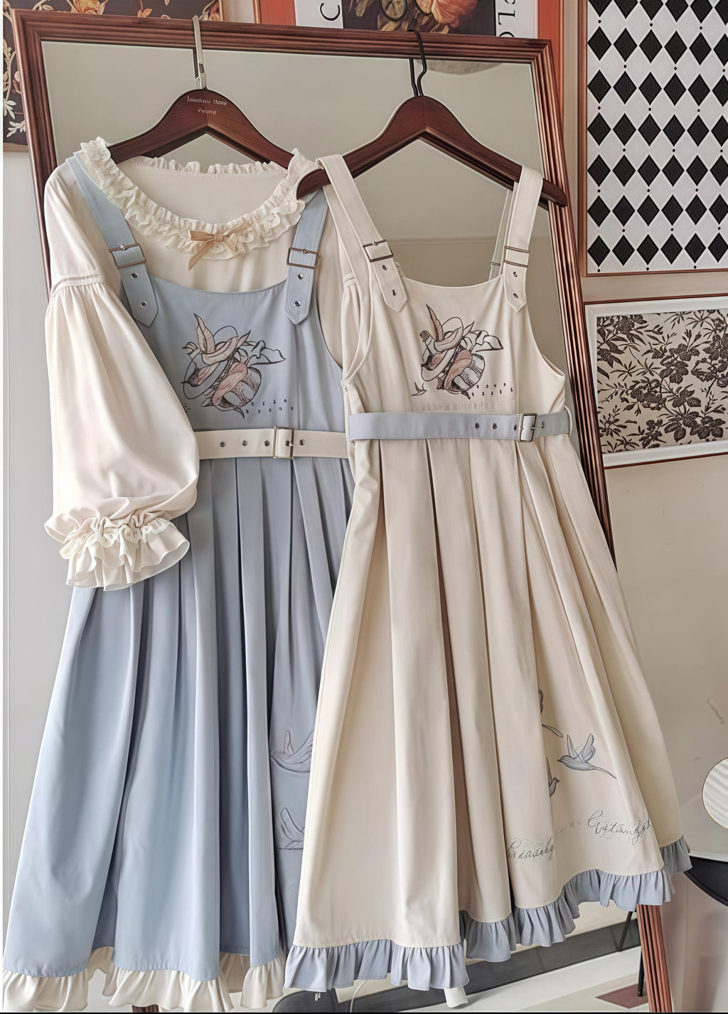 Flying Bird - Plus Size Elegant Lolita JSK Dress With Bird Embroidery - image 3
