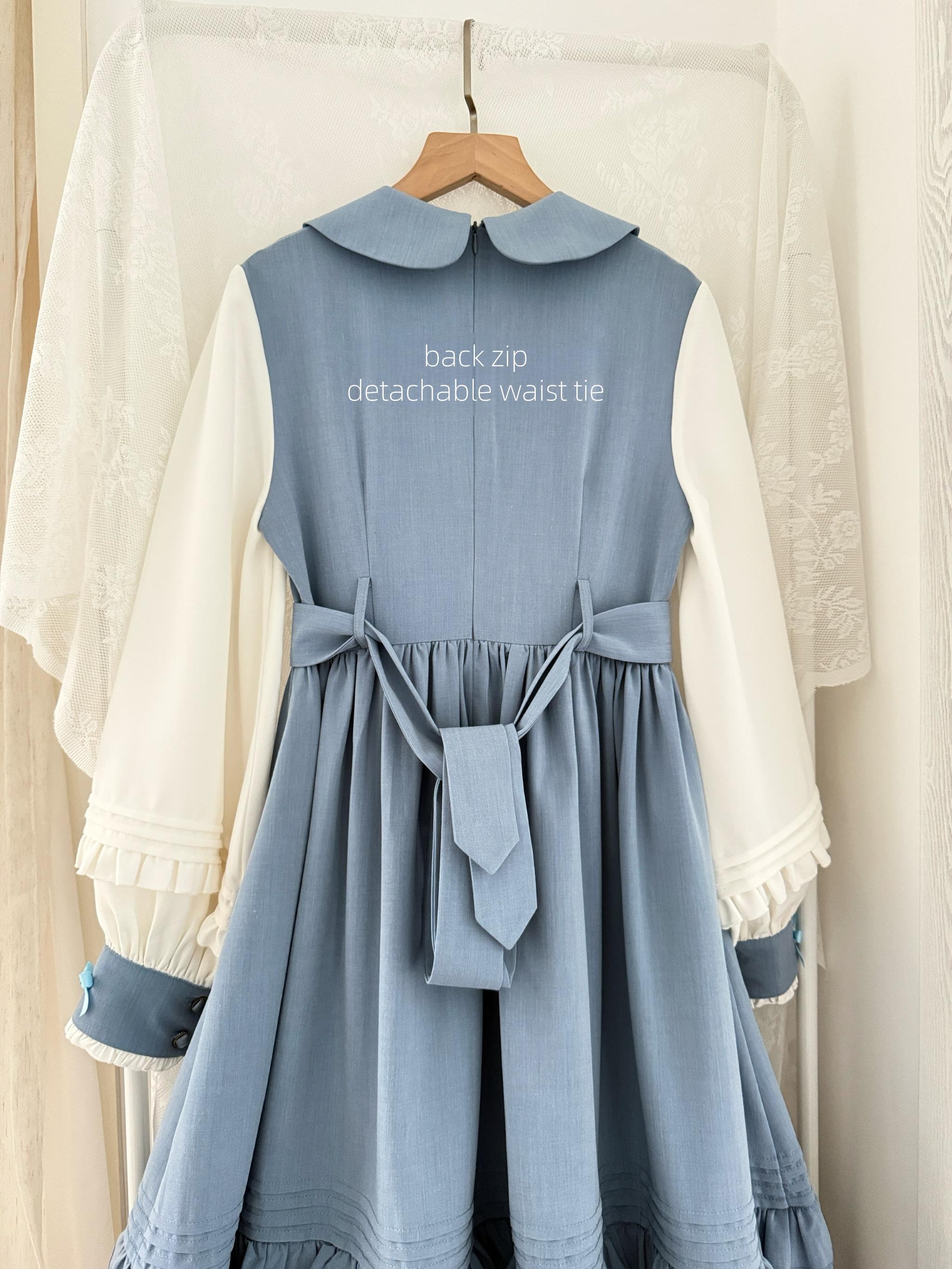 Verdant Name - High-waisted Classic Lolita Dress, Embroidered Bellflower - image 7