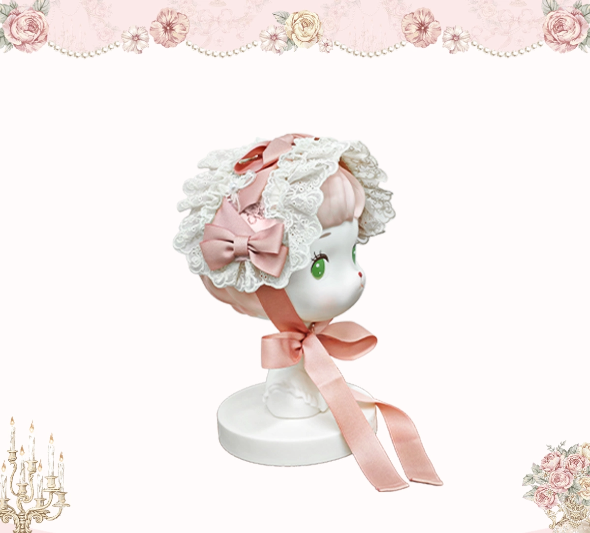Whispers of Blossoms & Candlelight - Sweet Lolita Floral Printed JSK Dress with Bows and Accessories - image 36