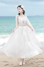 Messenger of God Greek-Inspired Elegant Lolita Long JSK Dress in White - image 1
