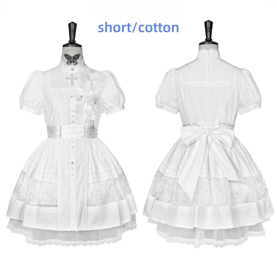 Ghost Orchid - Gothic Lolita OP Dress, Embroidered Cross - image 38
