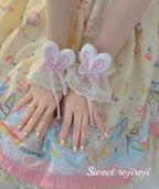 Cute Lolita Bunny Ears Cuffs Lace Summer Butterfly Hand Sleeves - image 2