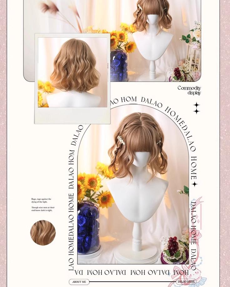 Kawaii Short Curly Lolita Wig with Bangs - image 6