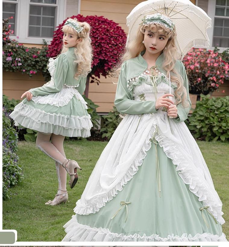 Toting Basil Plus Size Wedding Lolita Green Bridal JSK - image 14