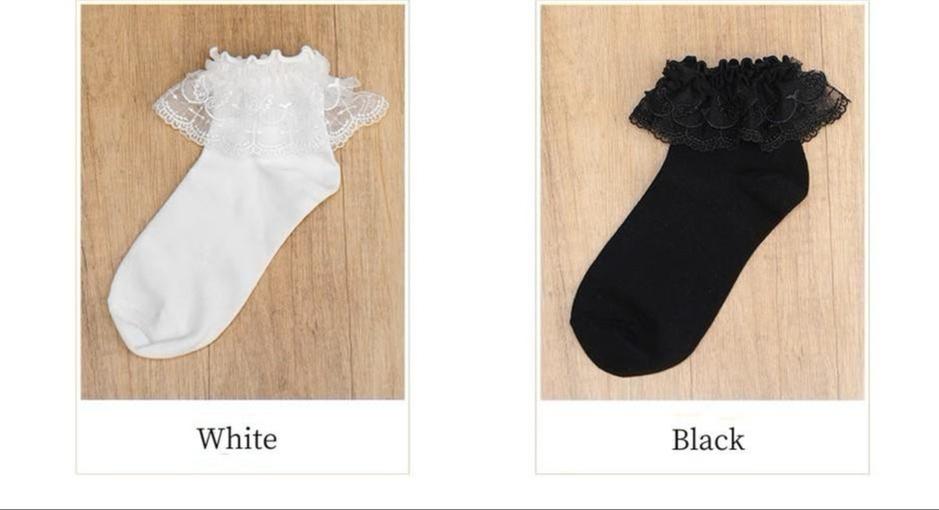 Liziliangchan Wing Cross Lace Lolita Socks - image 10