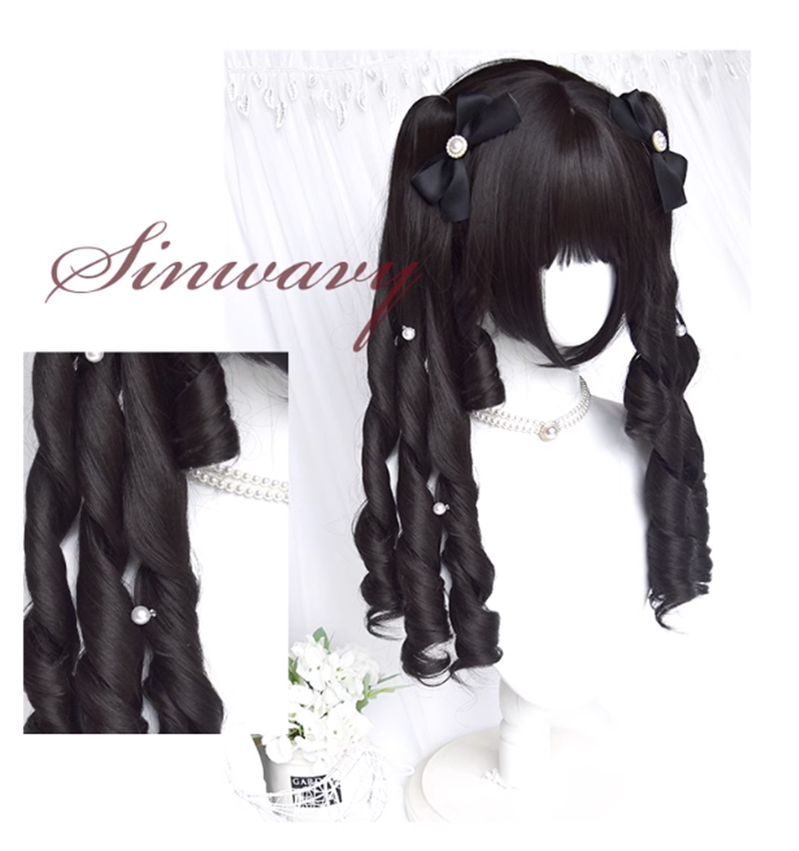 Retro Elegant Roman Curl Double Ponytail Wig - image 7