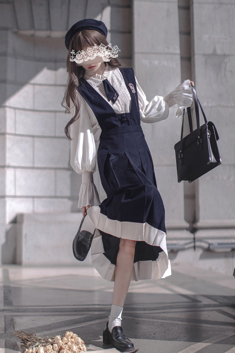 Classic College Elegant Lolita JSK Dress in Blue - image 11