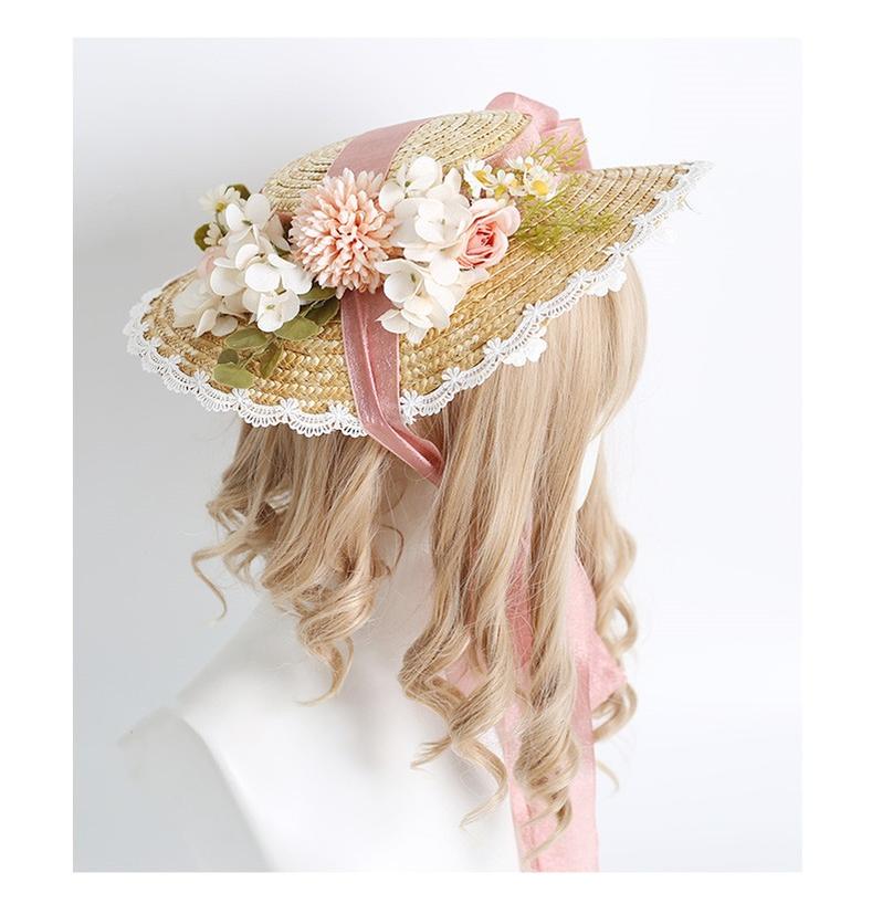 Xiaogui Flower Bow Lace Lolita Sunhat - image 8