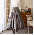 Classic Lolita A-Line Skirt, Button-Front Vest and White Blouse - image 40