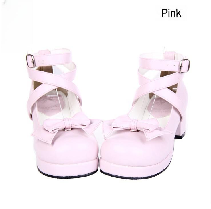 Sweet Lolita Shoes Round Toe Middle Heel - image 6