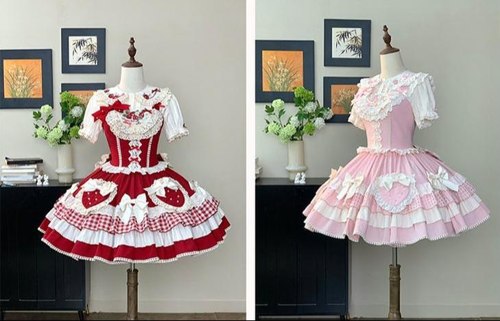 Sweet Lolita Jacquard Blouse, Strawberry Embroidery Collar - image 9