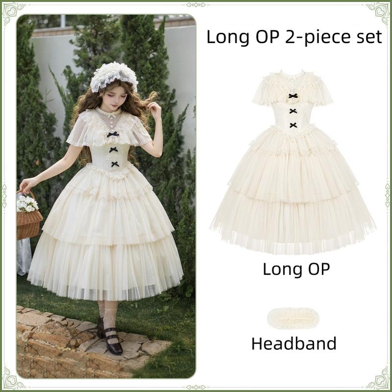 White Mist Promise - Classic Lolita Corset OP Set, Edwardian Collar & Tiered Hem - image 31