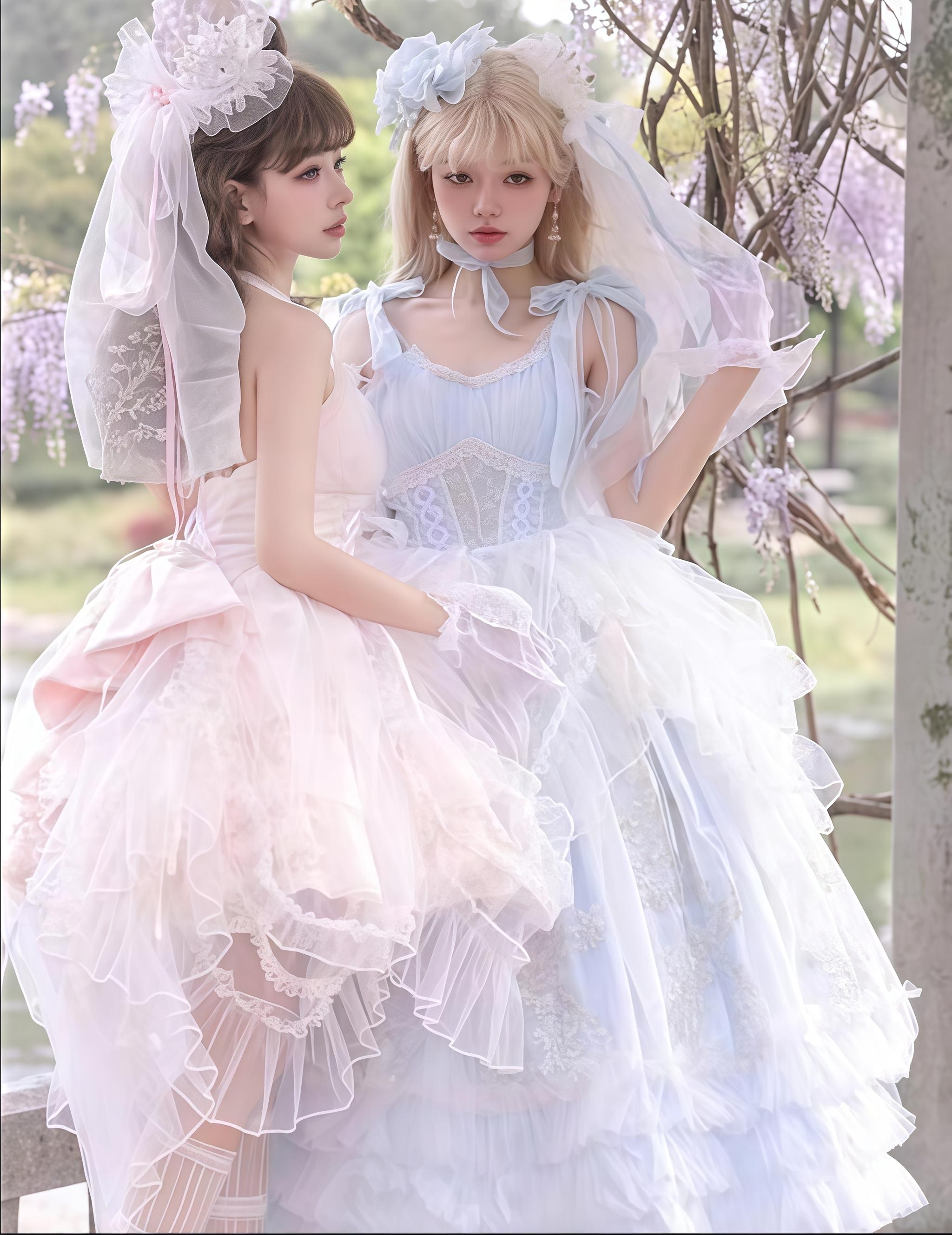Endless Summer - Bridal Wedding Lolita JSK Open-Back Dress - image 5