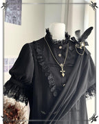Black Moonlight - Ouji Lolita Chiffon Shirt Outfit Collection - image 17