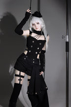 Masquerade Phantom Thief - Cut-Out Gothic Ouji Lolita Shorts Set - image 9