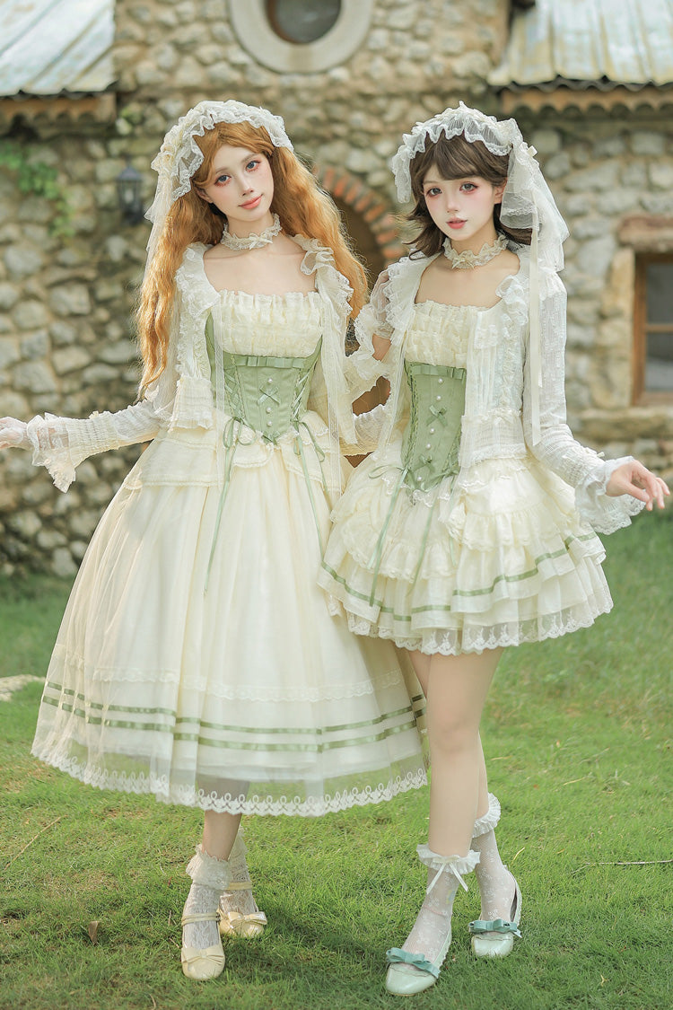 Green Fishbone Sweet Lolita JSK Dress Two Versions - image 11