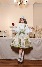 Aurora's Bookroom - Classic Lolita Bust-support JSK Dress with Bookstore Print - image 8