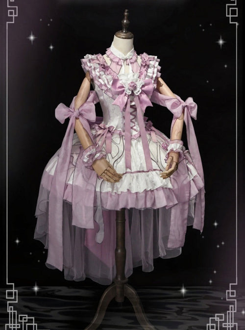 Chinese-Inspired Butterfly Lolita Dress Set with Headpiece and Wrist Cuffs - image 2