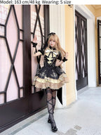 Glitter Oath - Military Lolita OP Dress with Detachable Split Tail Cloak - image 5