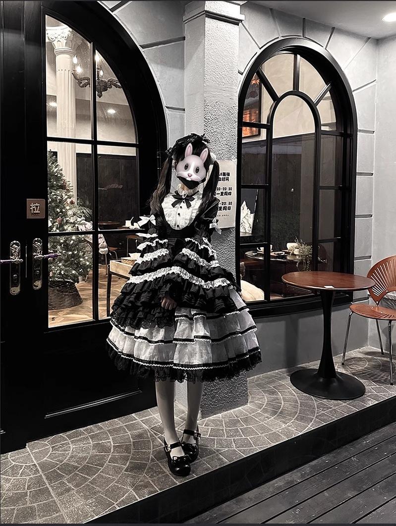 Solo Puppet Sweet Lolita OP Dress with Princess Long Sleeves - image 24
