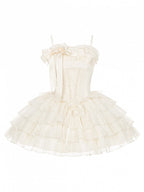 Boned Corset Waist Spaghetti Strap Tiered Lolita JSK Dress - image 1