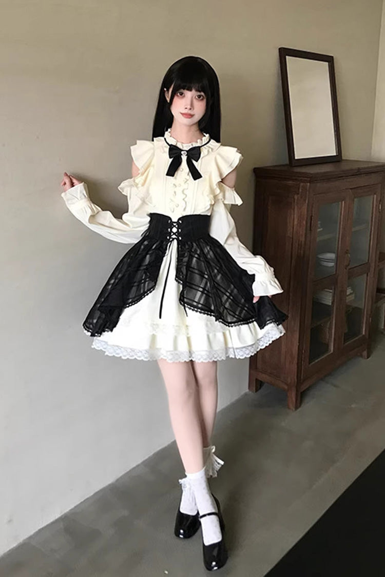 Dark Chocolate Champagne - Sweet Lolita Dress & Overskirt Set - image 6