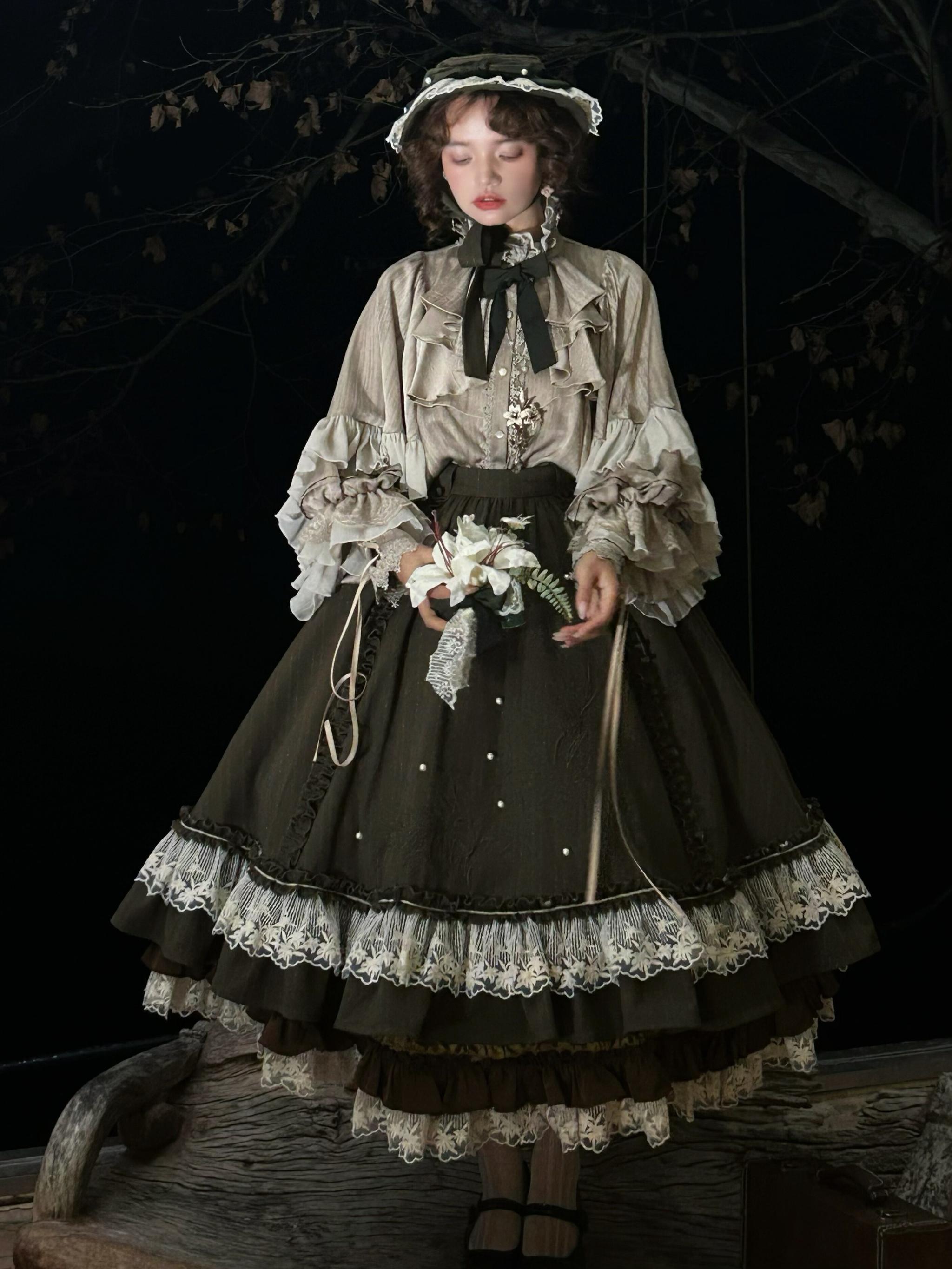 Dragon Bone Cemetery - Gothic Lolita Long Sleeve Blouse - image 21