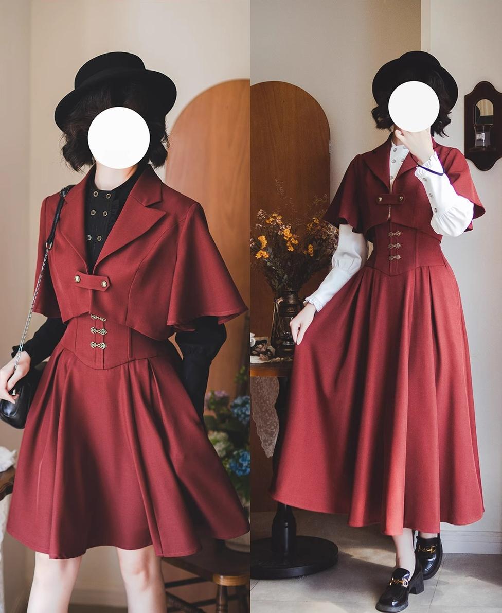 Vintage Lolita Fishbone Halter Skirt and Autumn Jacket - image 39