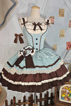Mint Chocolate Sweet Lolita JSK Dress in Green and Brown - image 3