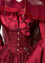Dragon Bone Red Gothic Lolita Corset Belt - Cathedral Embroidery - image 6