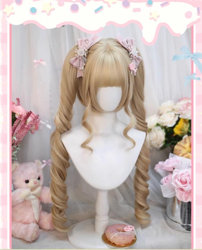 Daily Lolita Wig with Roman Roll Twins Tails Multi Color - image 5