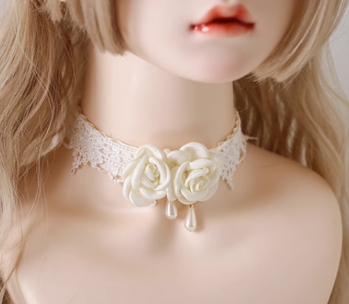 Elegant Lolita Lace Camellia Necklace - image 6