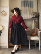 Forest Basket Elegant Lolita Blouse with Vintage Bow Tie - image 10