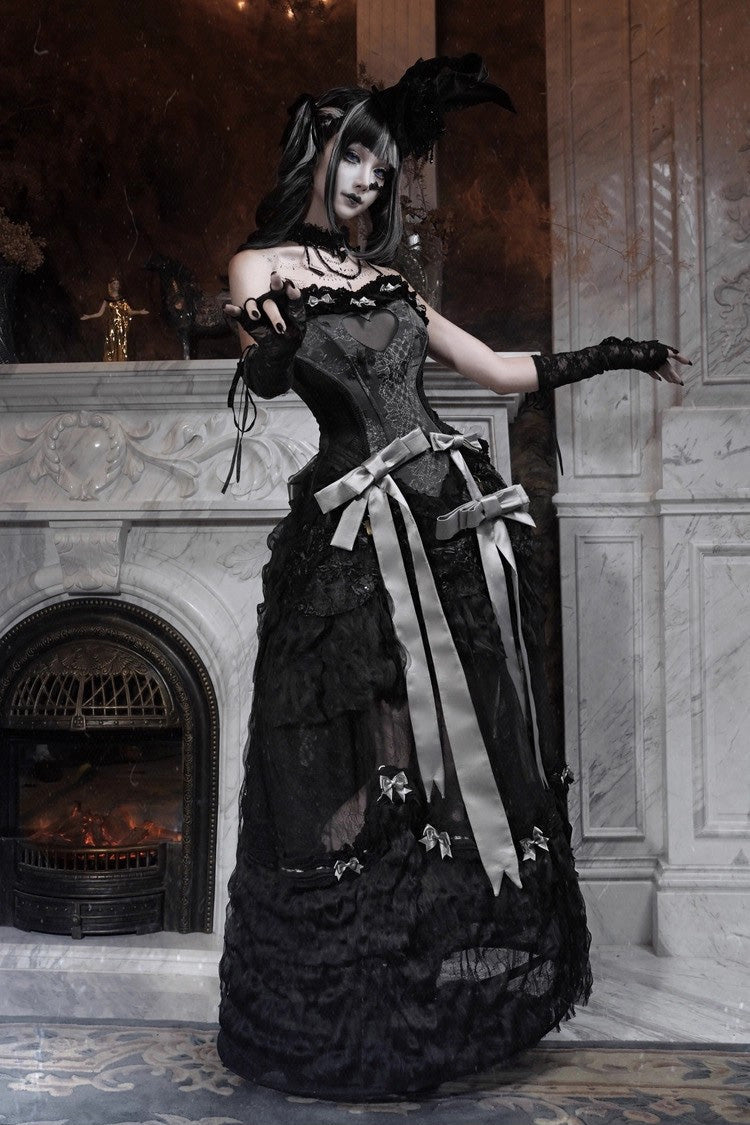 Cupid's Magic Box - Gothic Lolita Long Skirt in Black - image 5