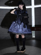 Midnight Rose Cemetery Dress with Overlay - iris de nuit - image 8