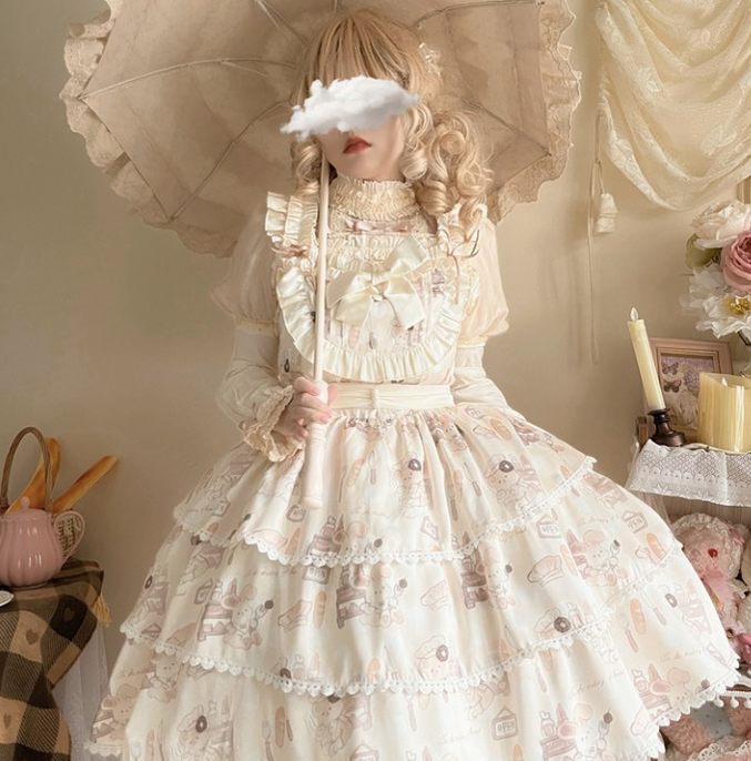 Plus Size Sweet Lolita Beige Jumper Dress - image 4