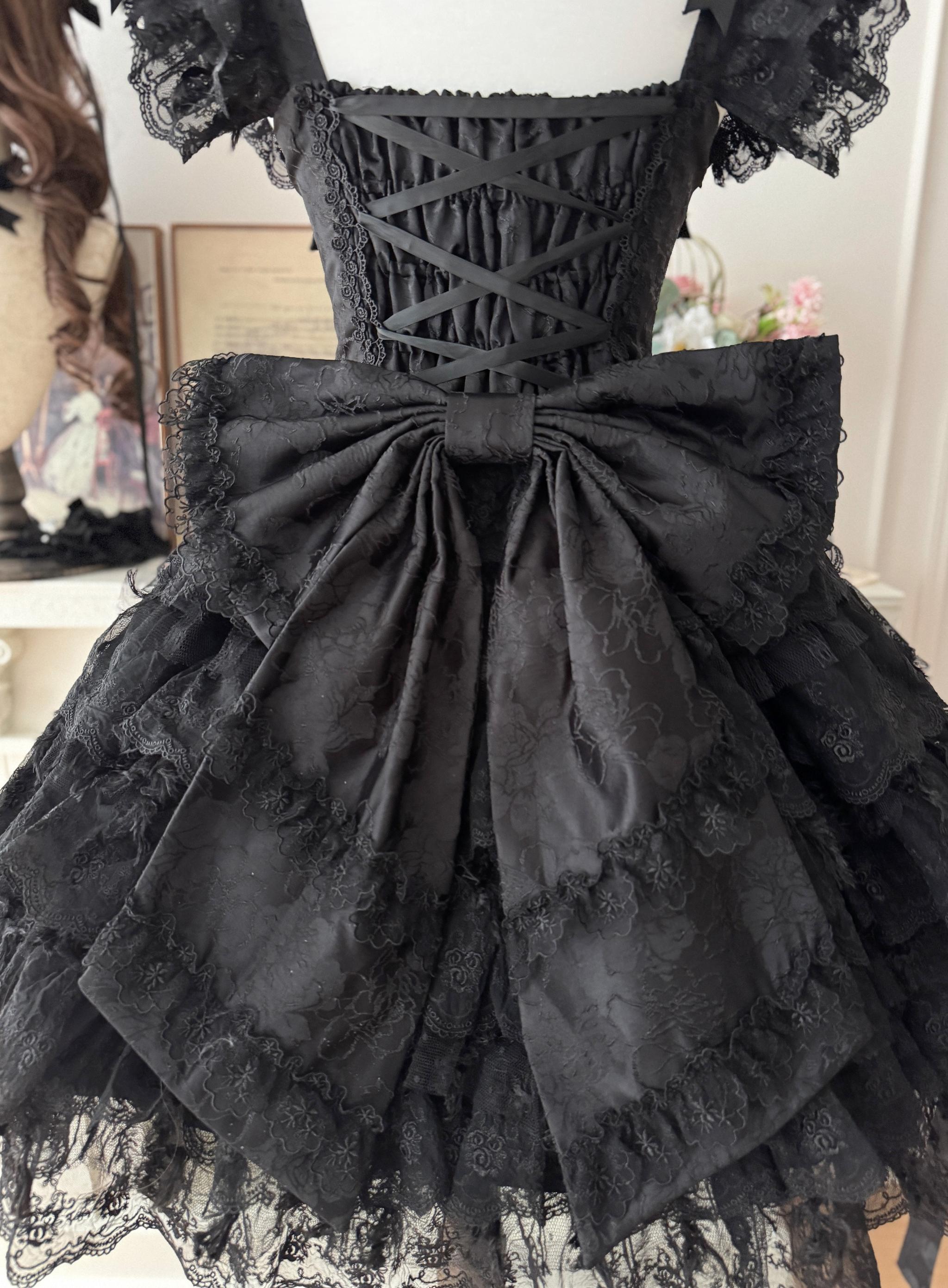 Snow Feather - Wedding Sweet Lolita JSK Dress, Multi-layered Lace Skirt - image 16